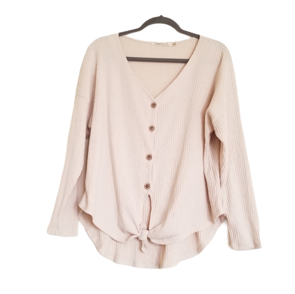 Liberty Love Tan Button-Up Top Size XL